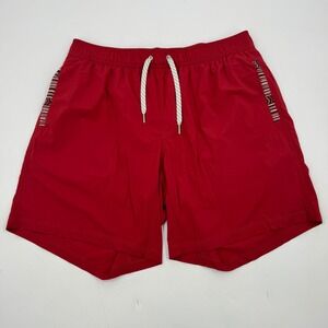 WOWIE Shorts Mens 5" Flow 2.0 Lined Athletic Fit Red Aztec Trim Shorts Large